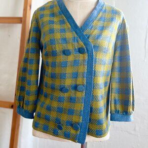 "Koret of California" vintage blue & green checked jacket / See measurements